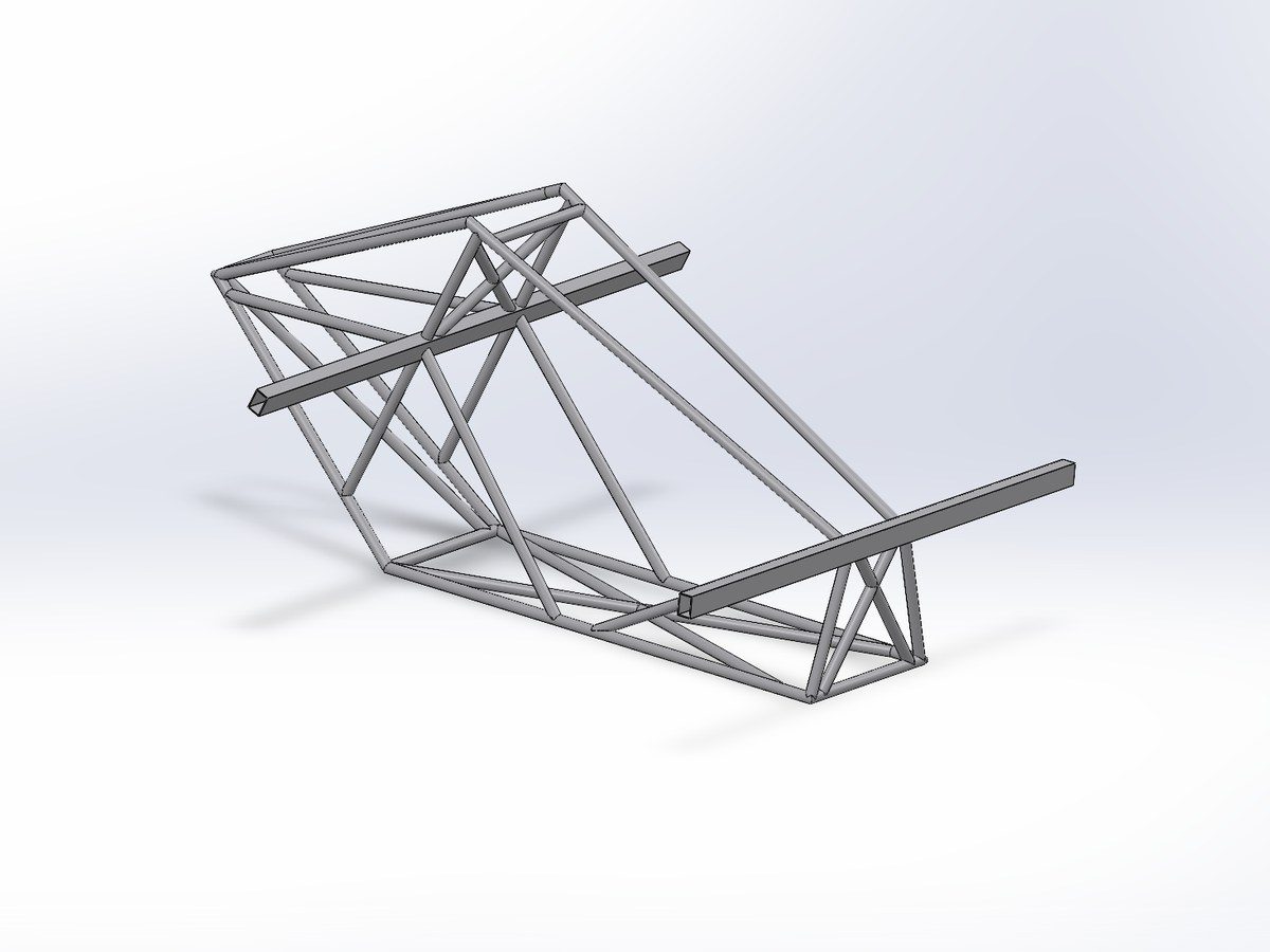Welded aluminium spaceframe for the eVTOL.